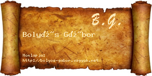 Bolyós Gábor névjegykártya
