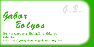 gabor bolyos business card