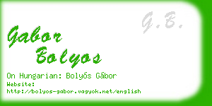 gabor bolyos business card